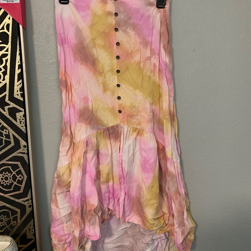 Pink high low skirt